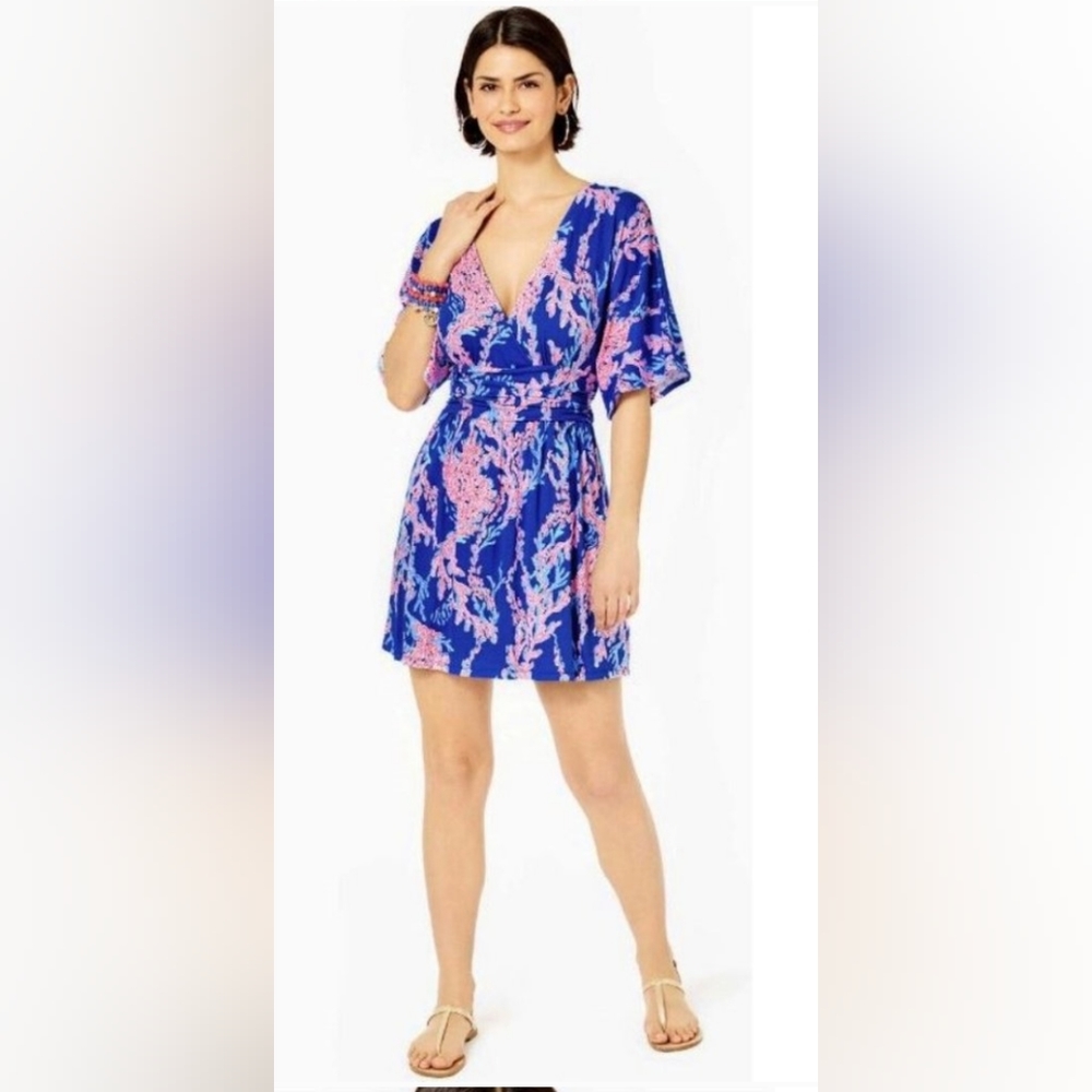 Lilly Pulitzer Parigi Skort Romper in Borealis Blue/Swim On Over NWT - Size L